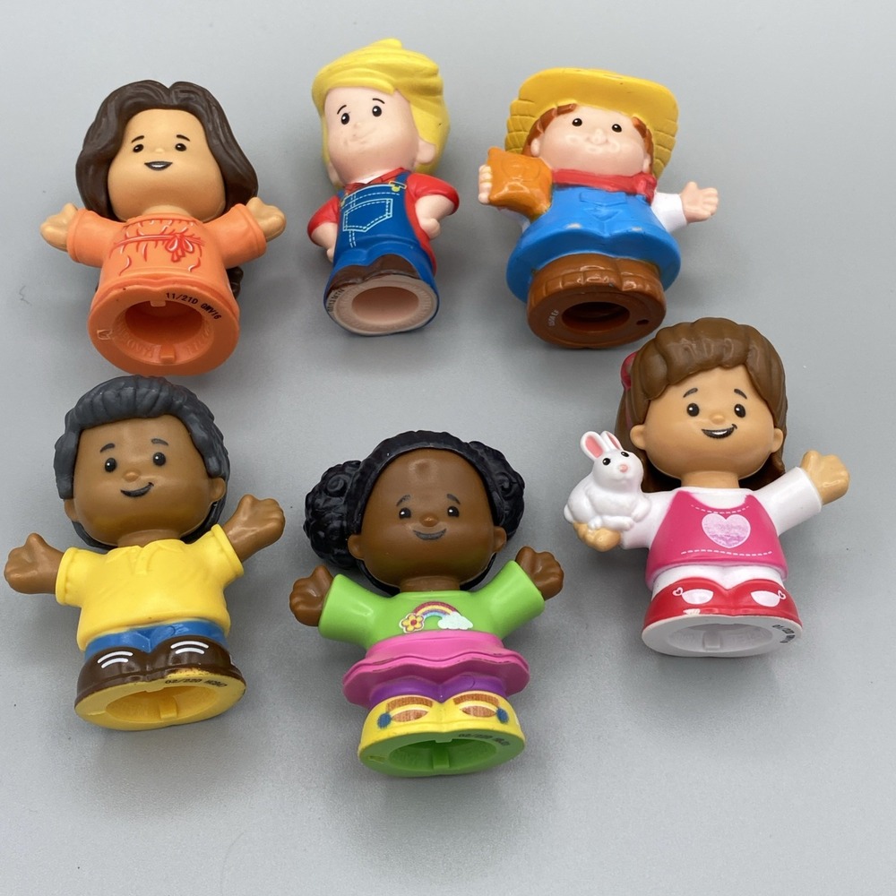 Fisher-Price Little People Diverse Random Figures Lot Of 6 Farm,‎ Bunny, Rainbow